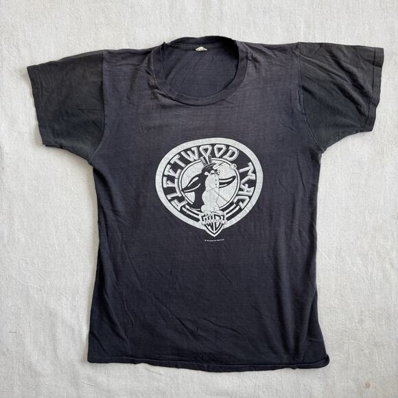 Vintage 1970s Fleetwood Mac Penguin Warner Brothers T Shirt M Black Stevie Nicks - Picture 1 of 7